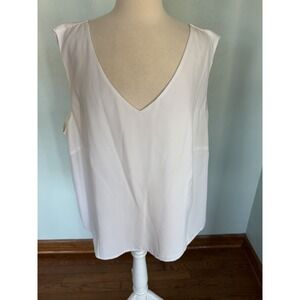 Dana‎ Kay Wedding White Sleeveless Elegant Old Money Blouse Top Sz L